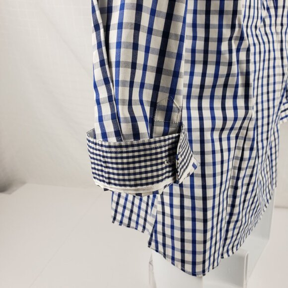 Lands End 2P Plaid 3/4 Roll Up Sleeve Women Top Shirt Petite Button Up Petite - Picture 3 of 11